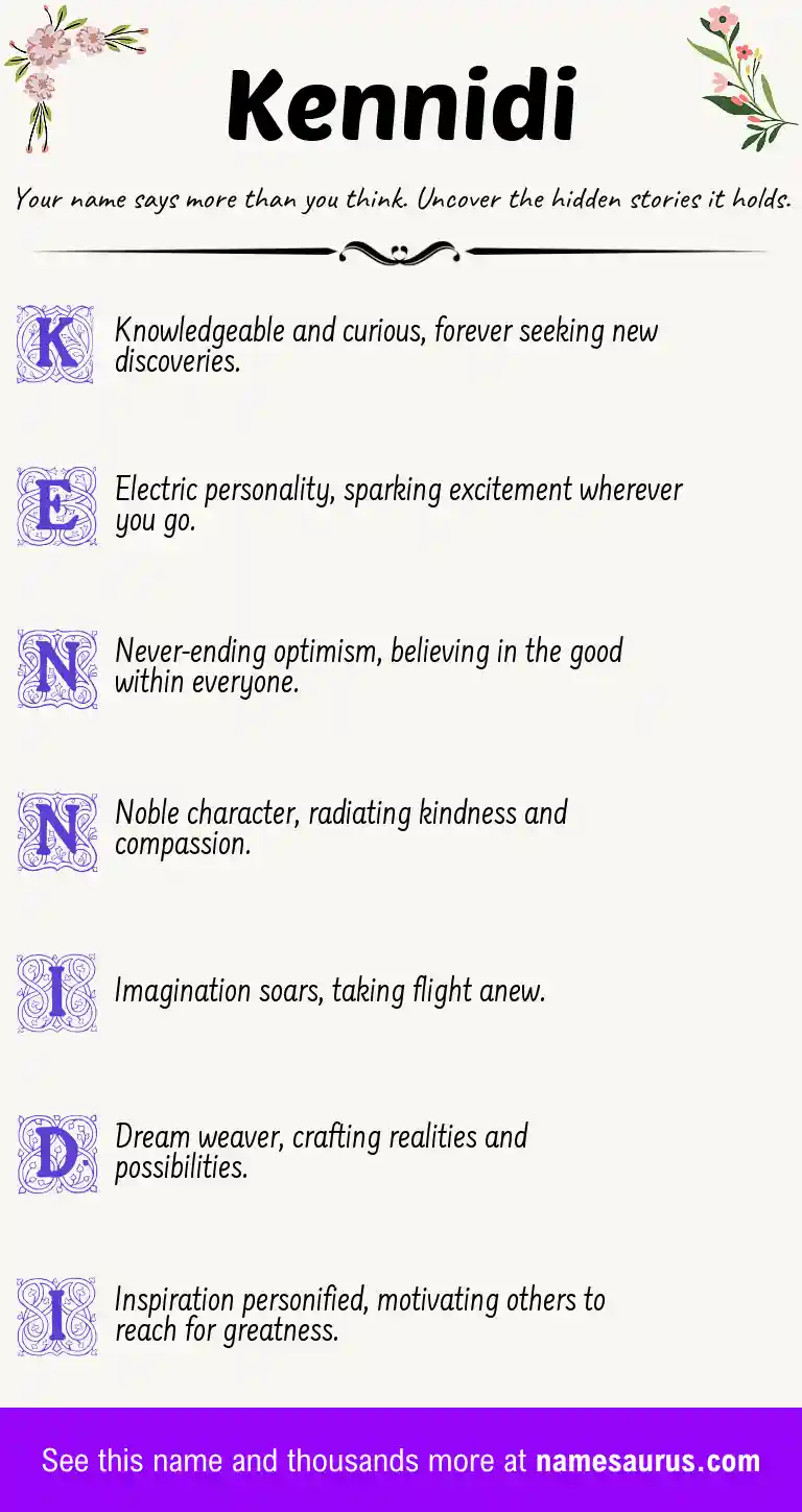 Acrostic poem about Kennidi.