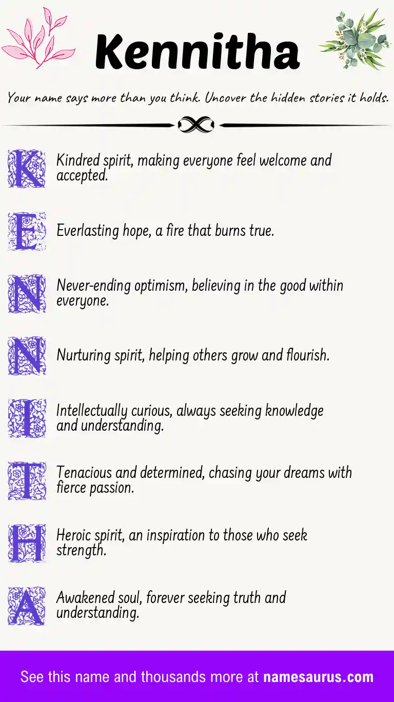 Acrostic poem about Kennitha.