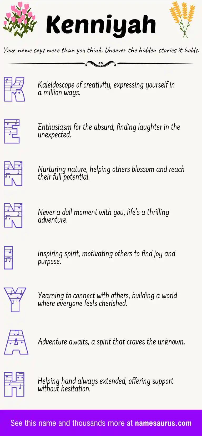 Acrostic poem about Kenniyah.