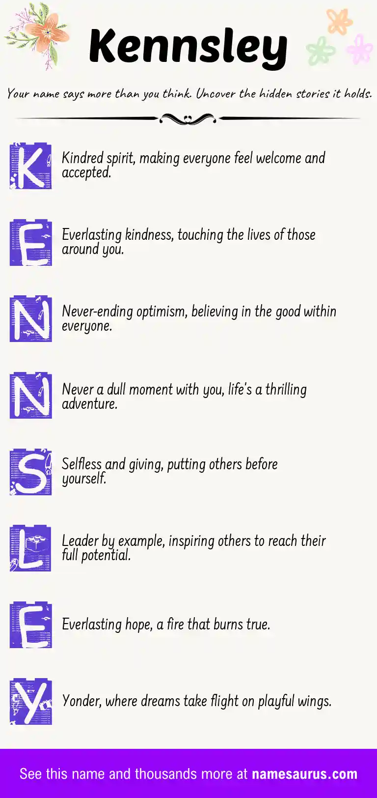 Acrostic poem about Kennsley.