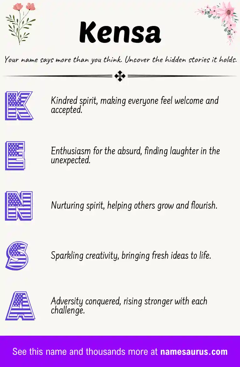 Acrostic poem about Kensa.