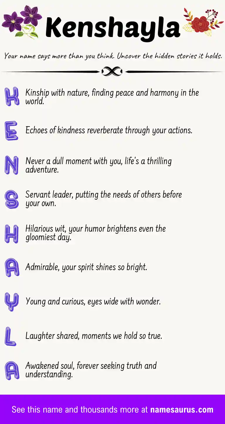 Acrostic poem about Kenshayla.