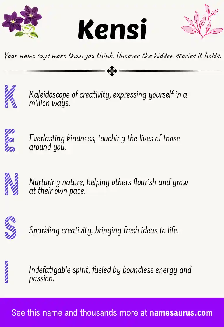 Acrostic poem about Kensi.