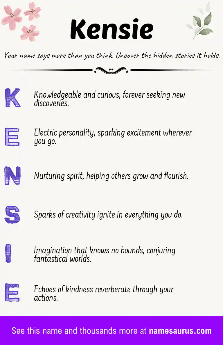 Acrostic poem about Kensie.