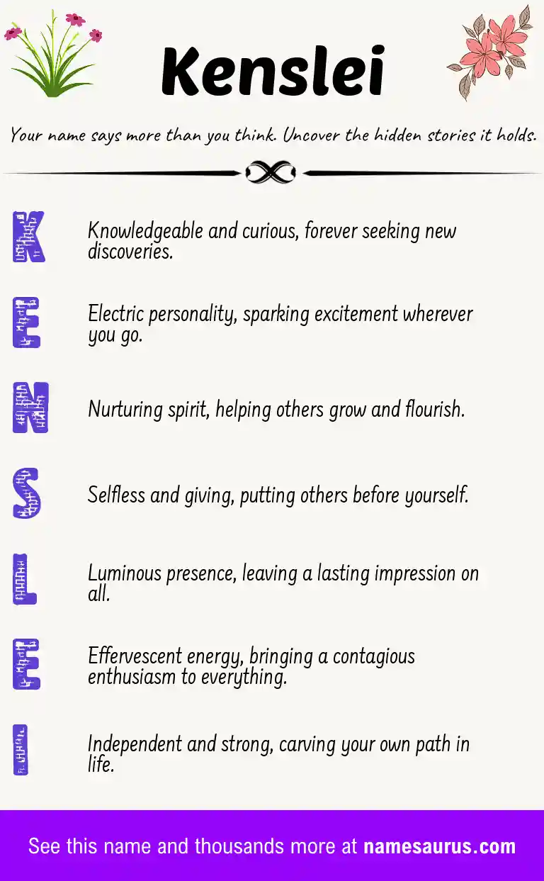Acrostic poem about Kenslei.