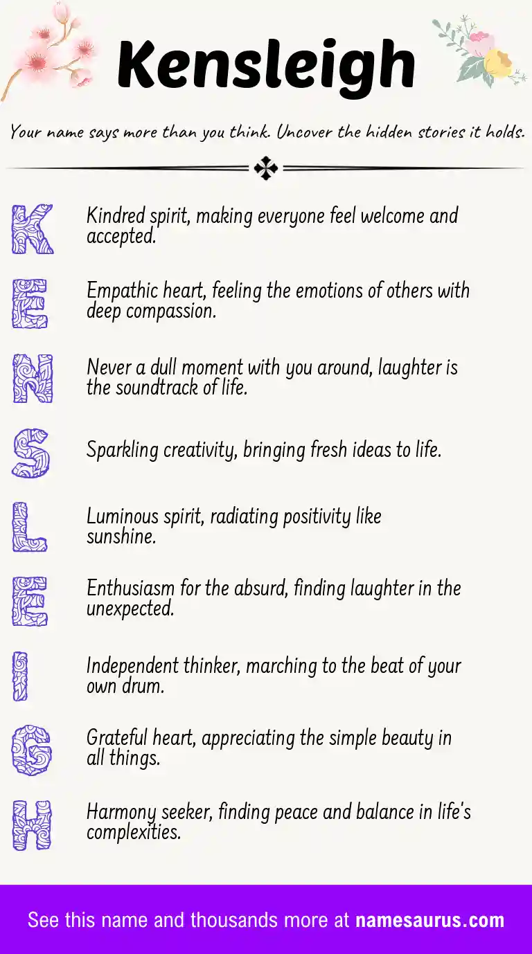Acrostic poem about Kensleigh.