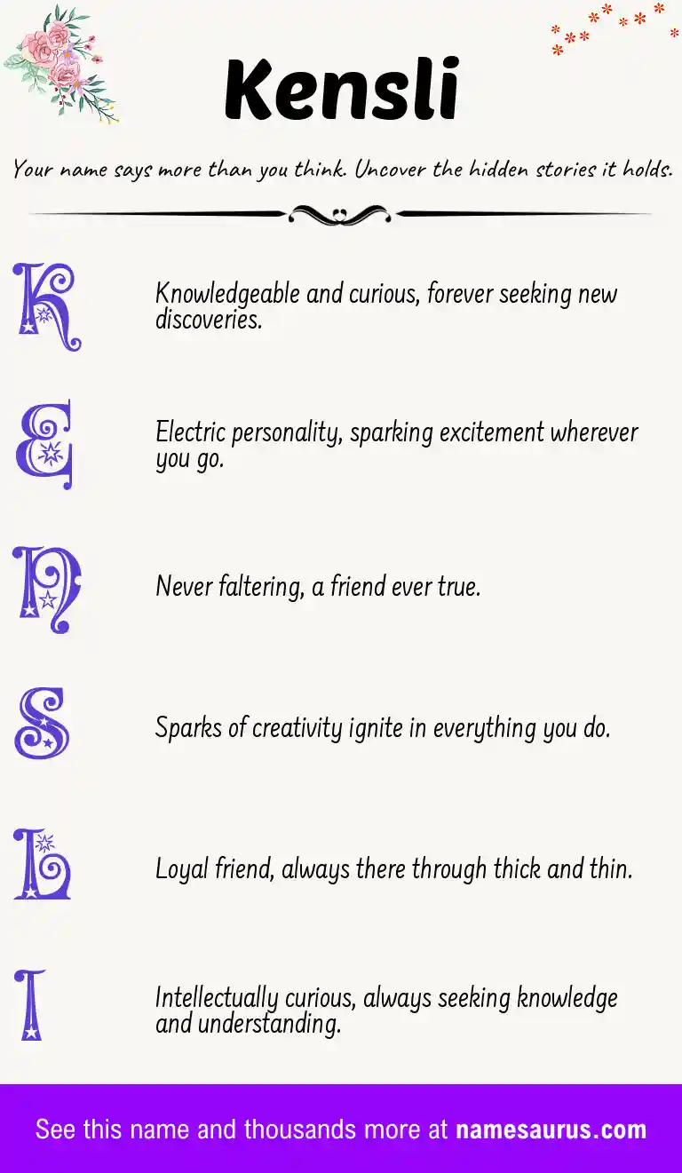 Acrostic poem about Kensli.