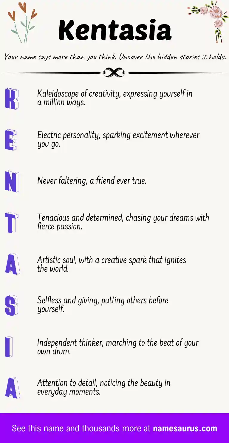 Acrostic poem about Kentasia.