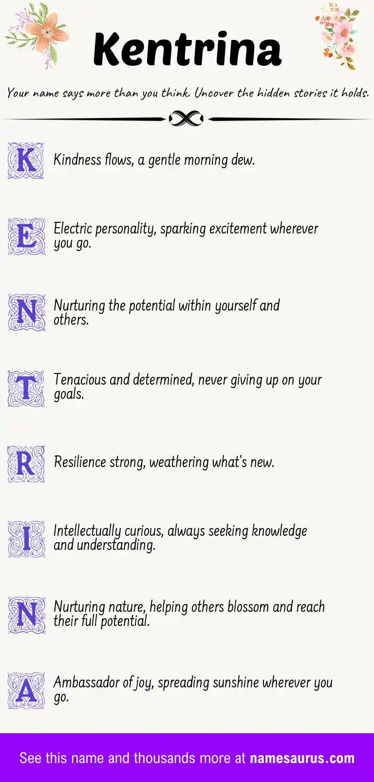 Acrostic poem about Kentrina.