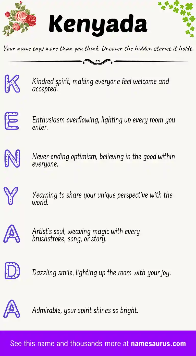 Acrostic poem about Kenyada.