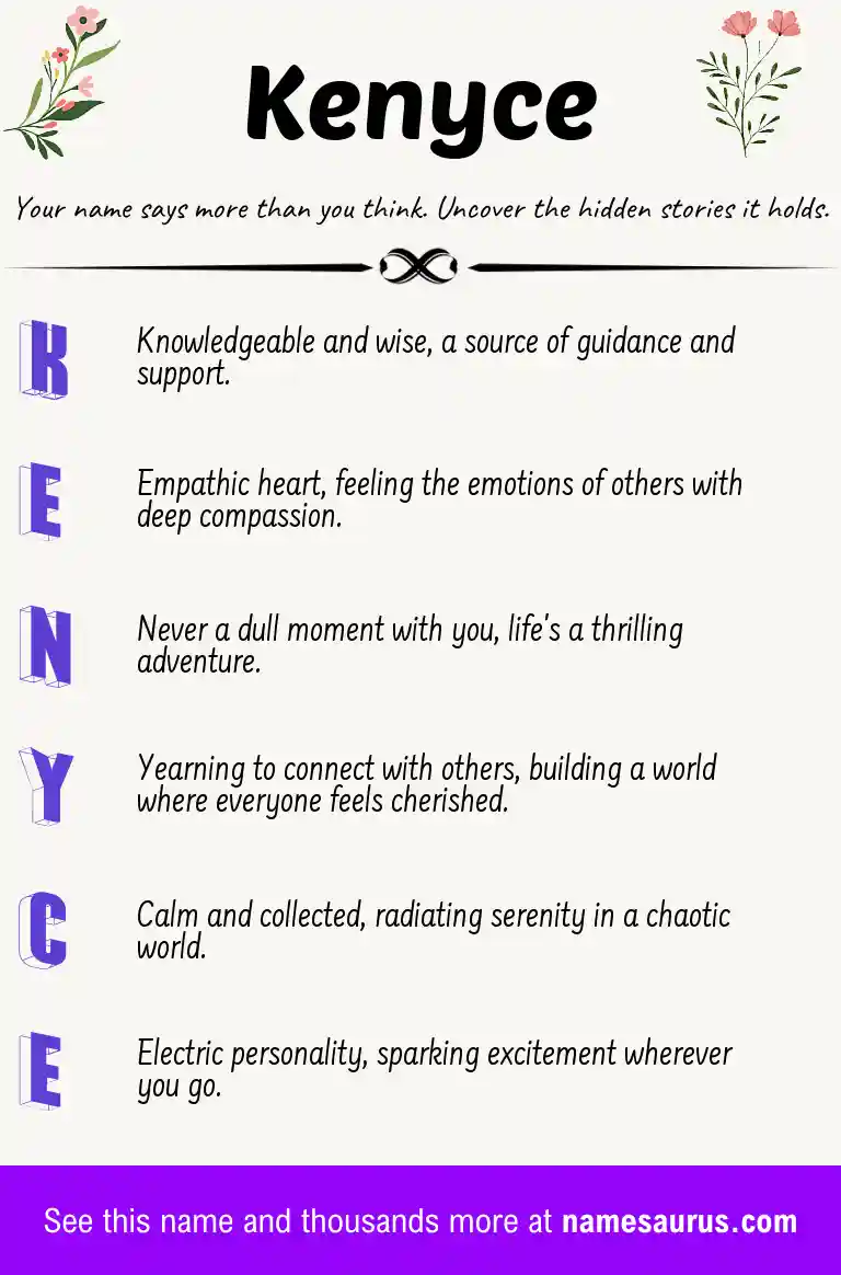 Acrostic poem about Kenyce.