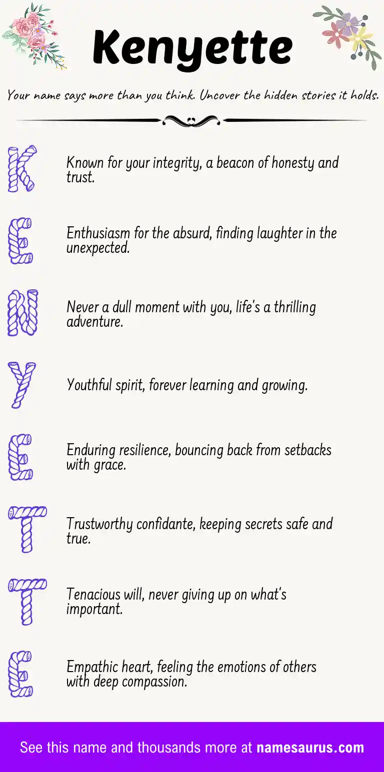 Acrostic poem about Kenyette.