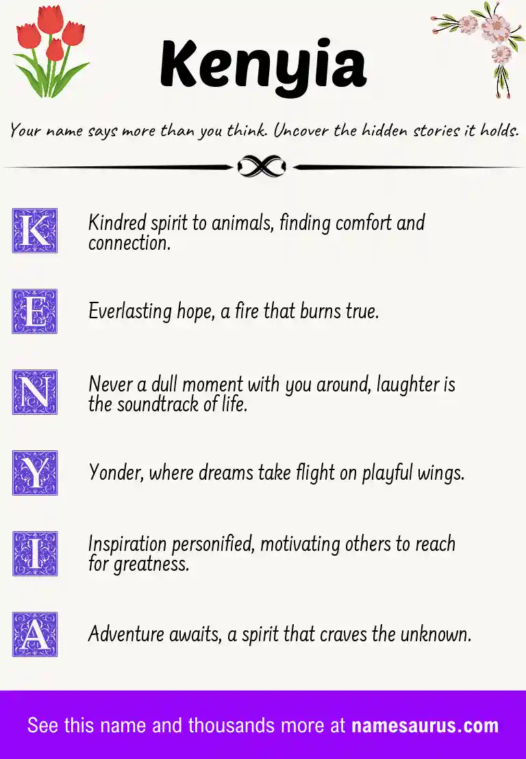 Acrostic poem about Kenyia.