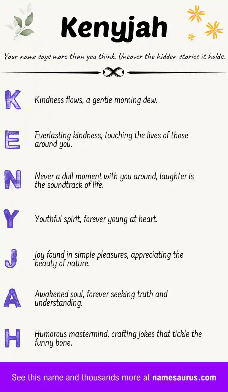 Acrostic poem about Kenyjah.