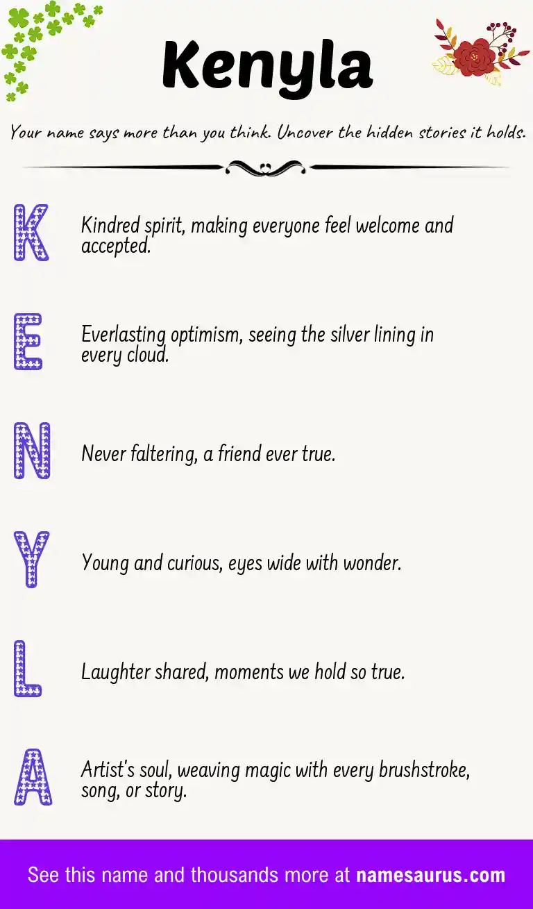 Acrostic poem about Kenyla.