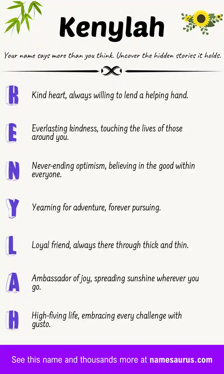 Acrostic poem about Kenylah.