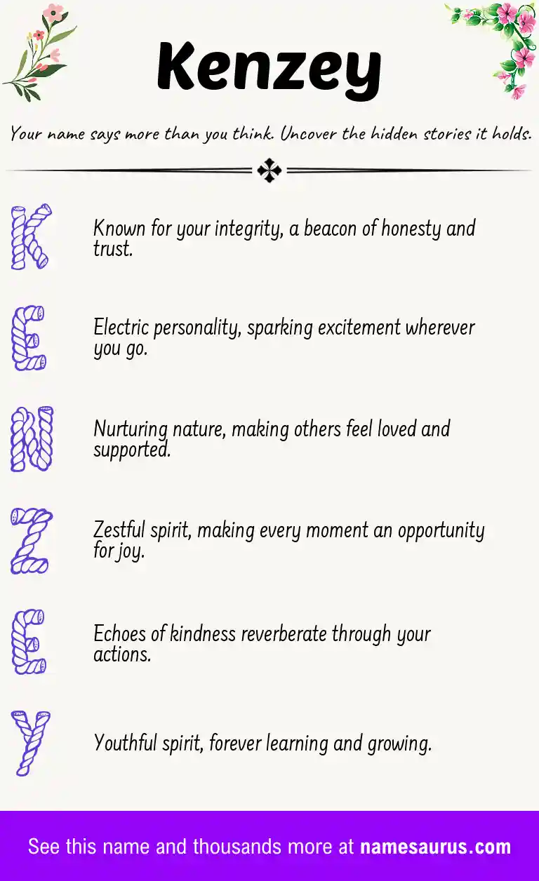 Acrostic poem about Kenzey.