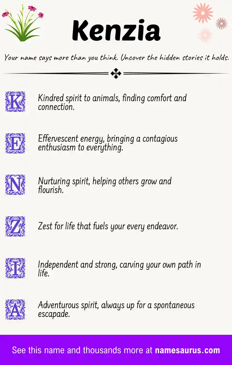Acrostic poem about Kenzia.