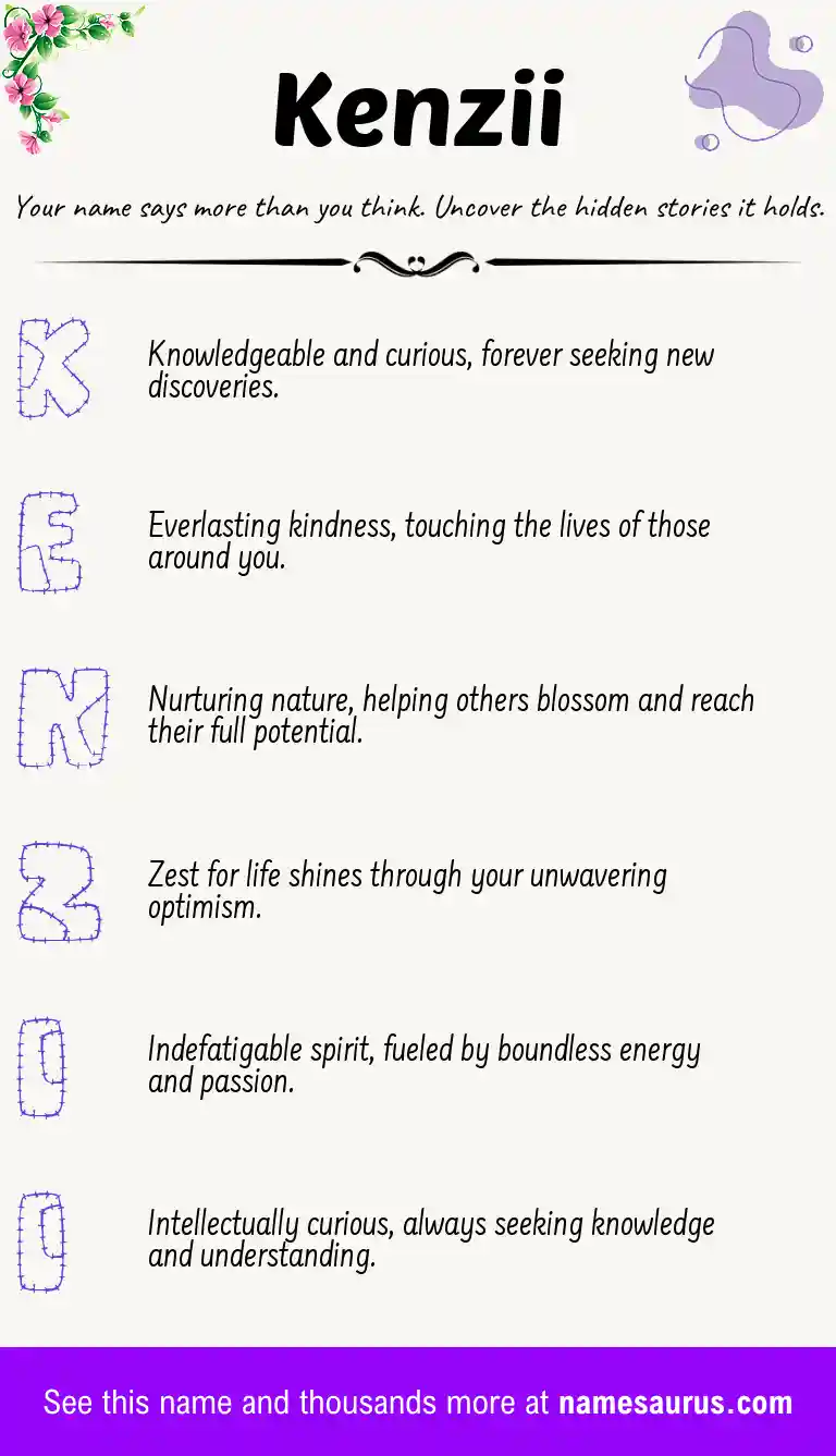 Acrostic poem about Kenzii.