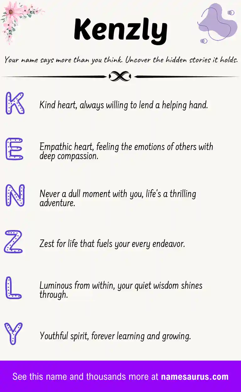 Acrostic poem about Kenzly.