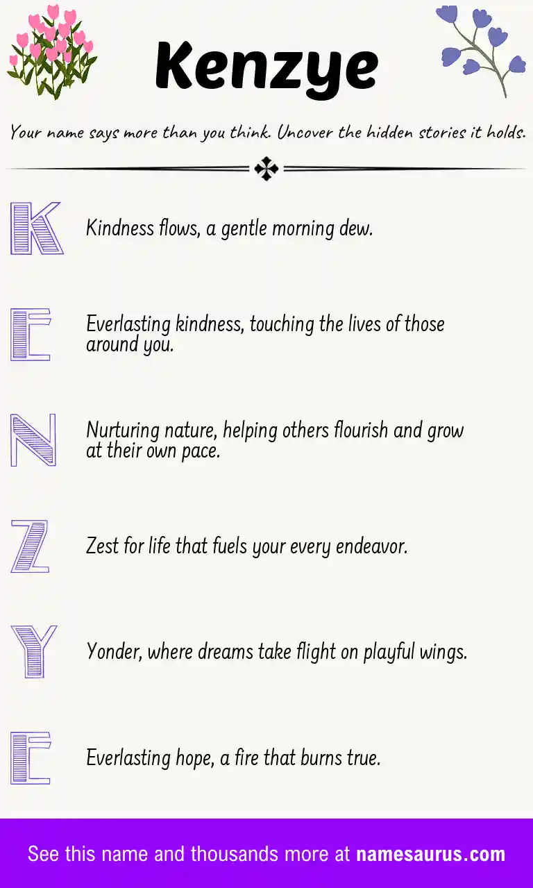 Acrostic poem about Kenzye.