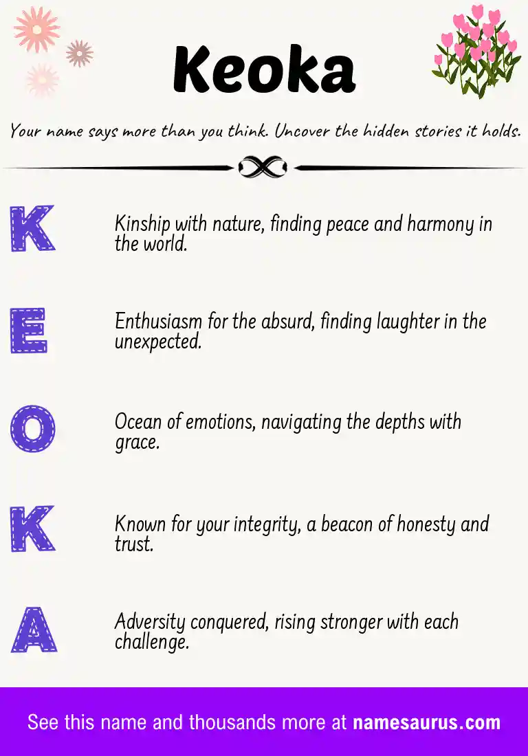 Acrostic poem about Keoka.