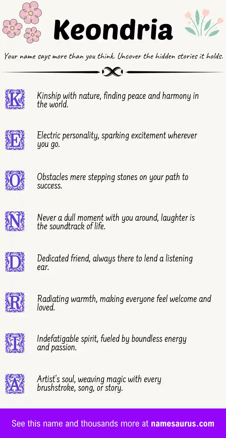 Acrostic poem about Keondria.