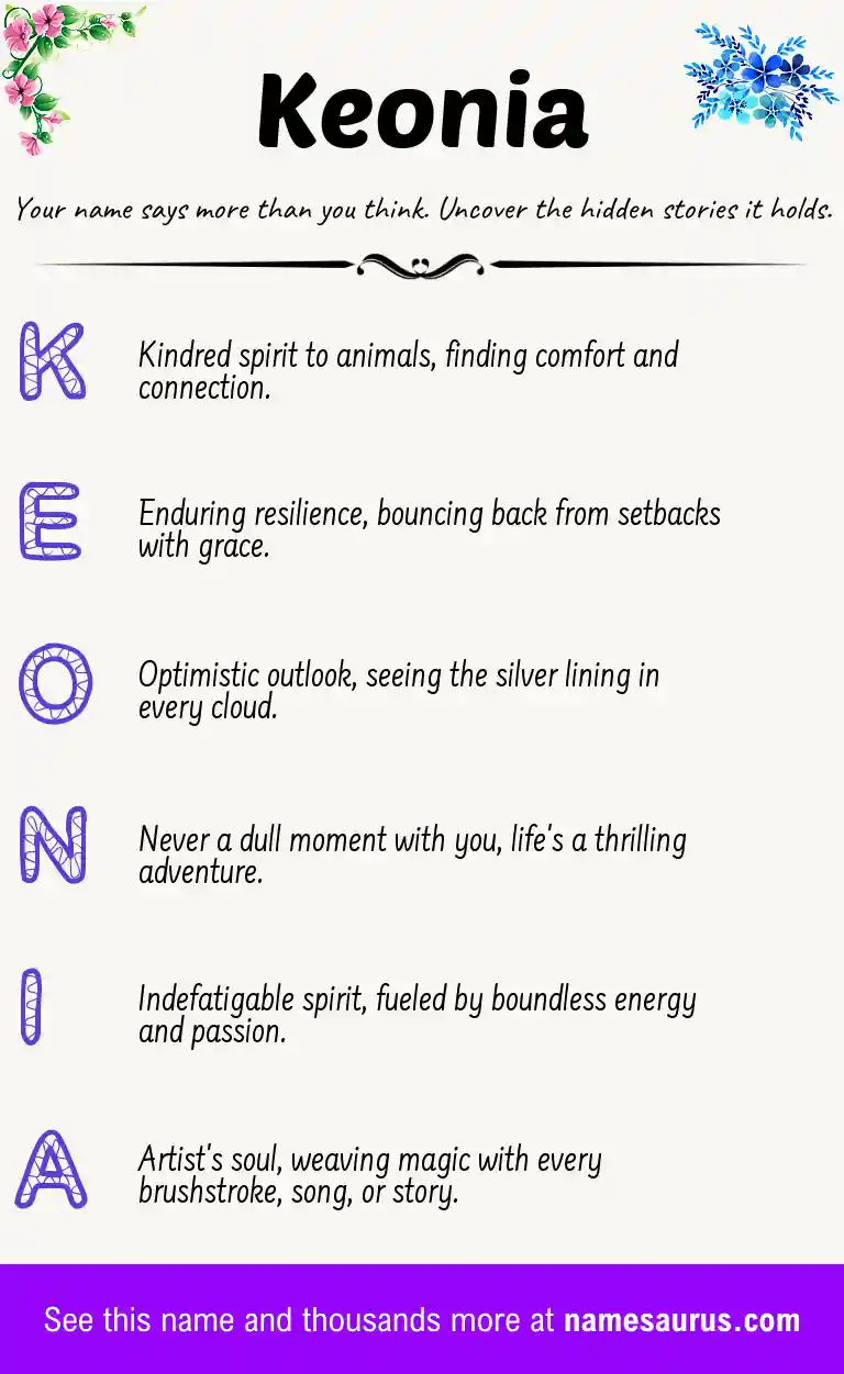 Acrostic poem about Keonia.