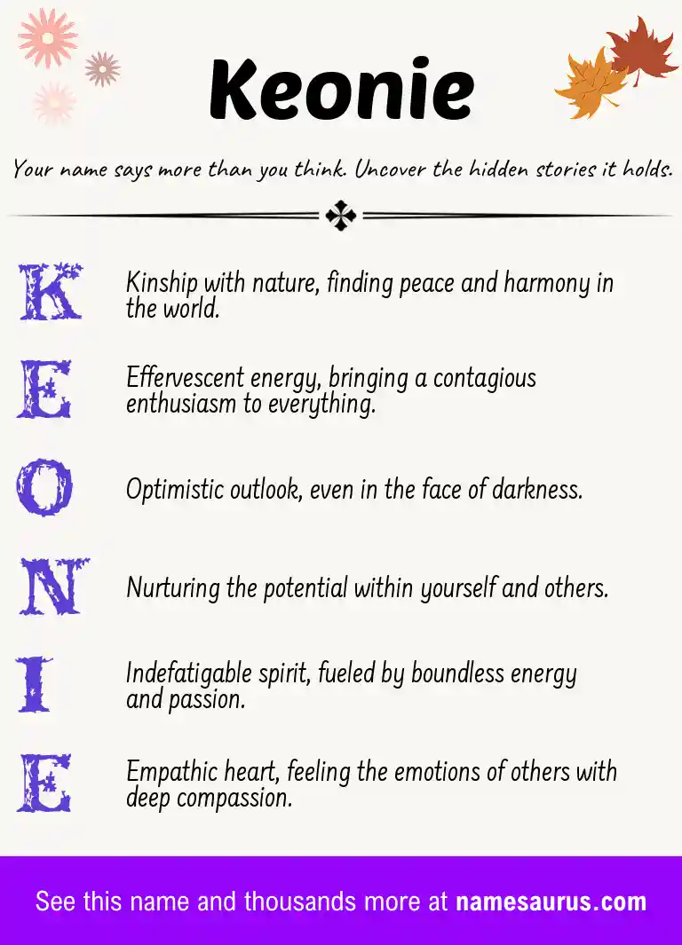 Acrostic poem about Keonie.