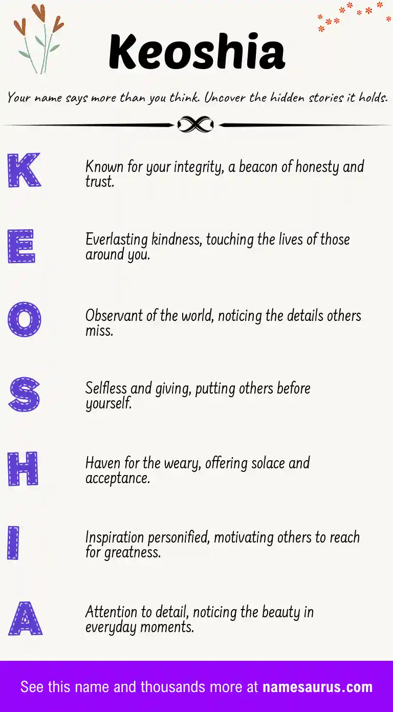 Acrostic poem about Keoshia.