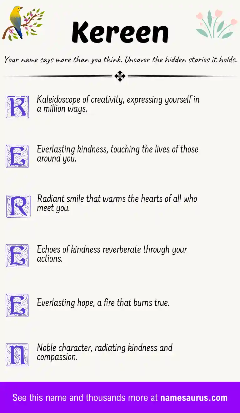 Acrostic poem about Kereen.