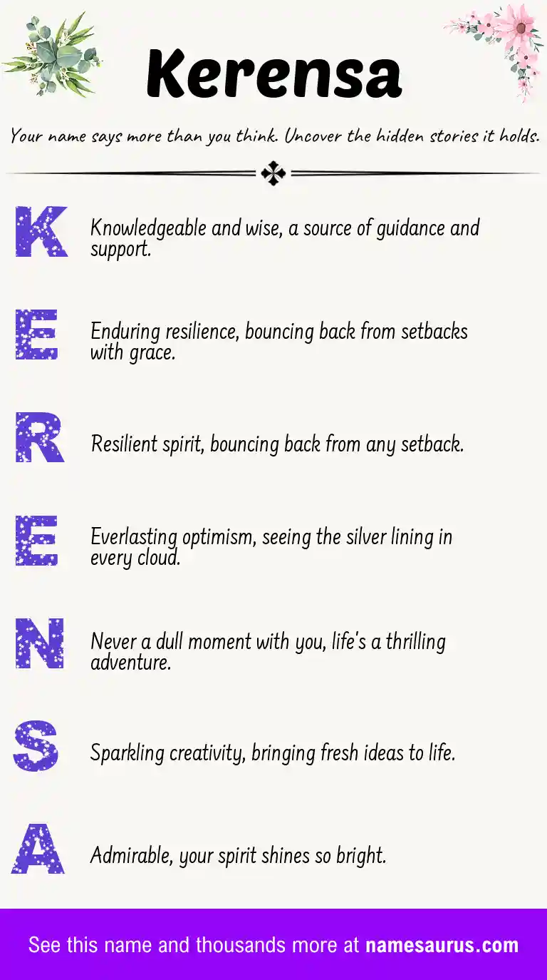 Acrostic poem about Kerensa.
