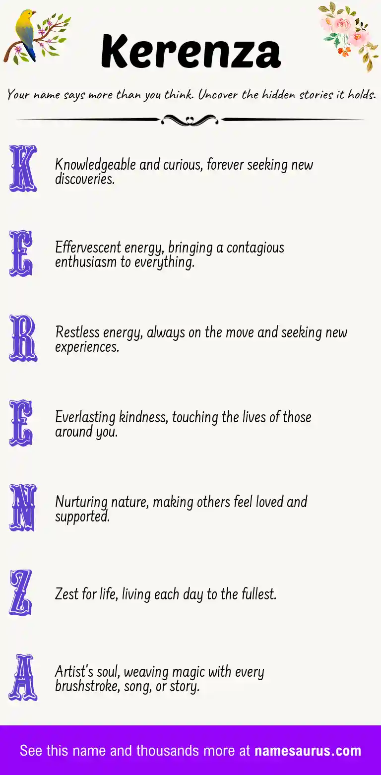 Acrostic poem about Kerenza.