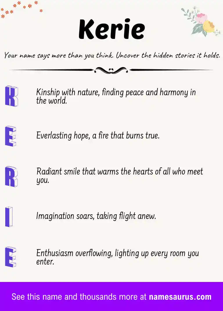 Acrostic poem about Kerie.