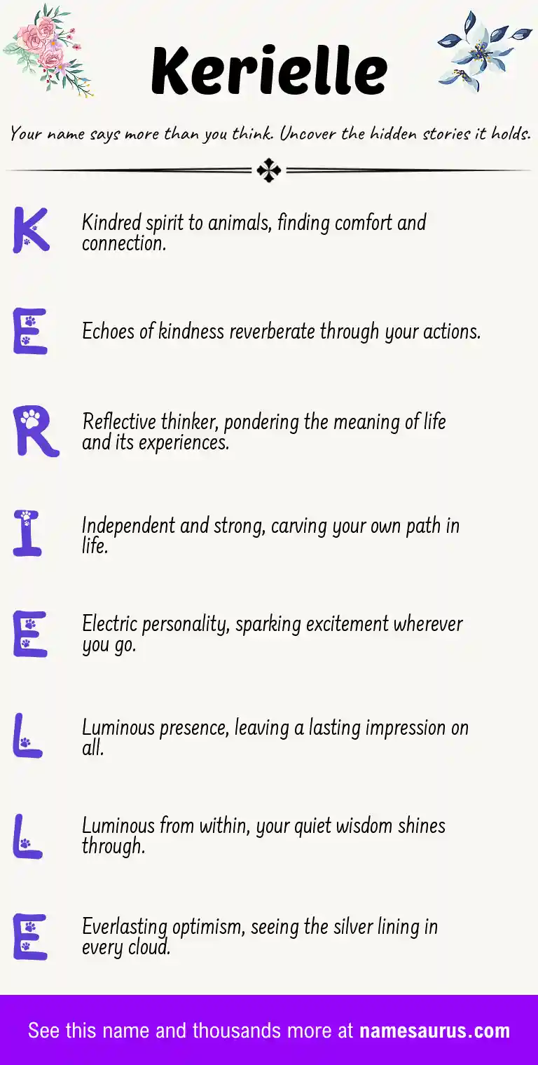 Acrostic poem about Kerielle.