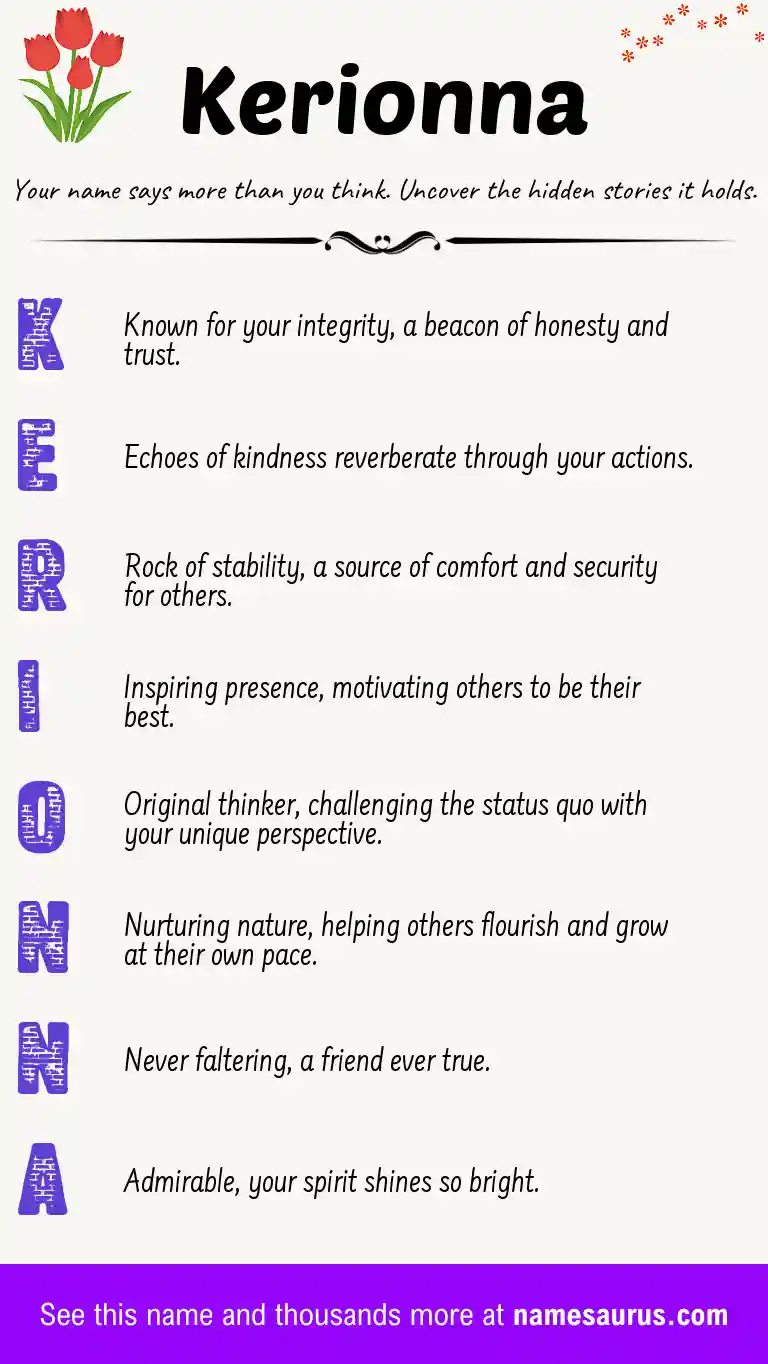Acrostic poem about Kerionna.