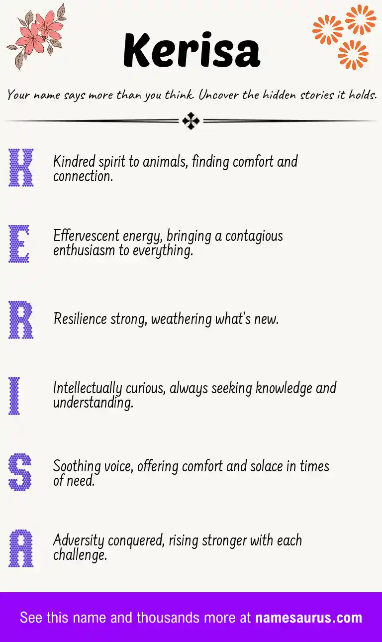 Acrostic poem about Kerisa.