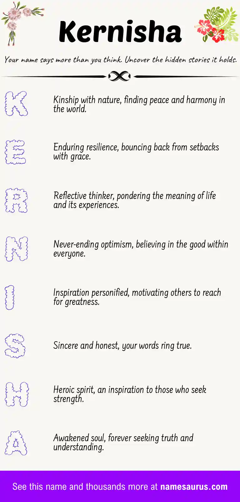 Acrostic poem about Kernisha.
