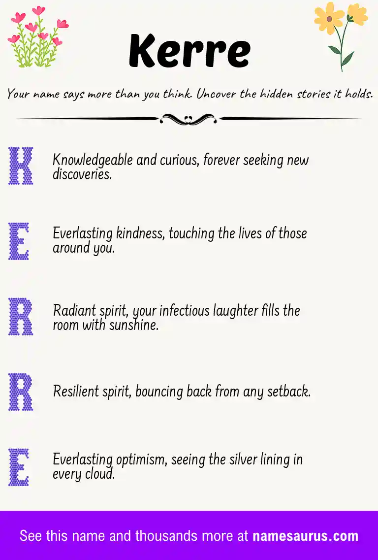 Acrostic poem about Kerre.