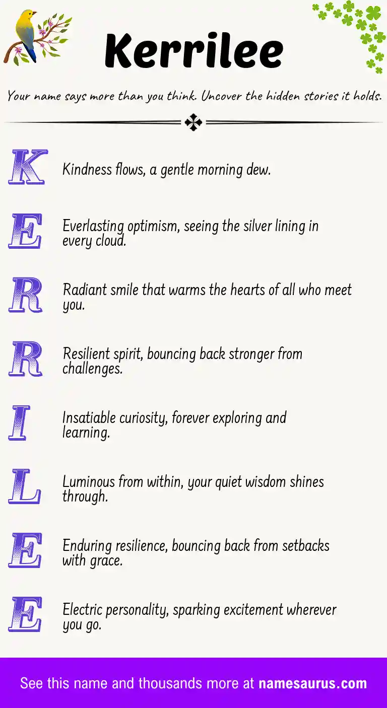 Acrostic poem about Kerrilee.