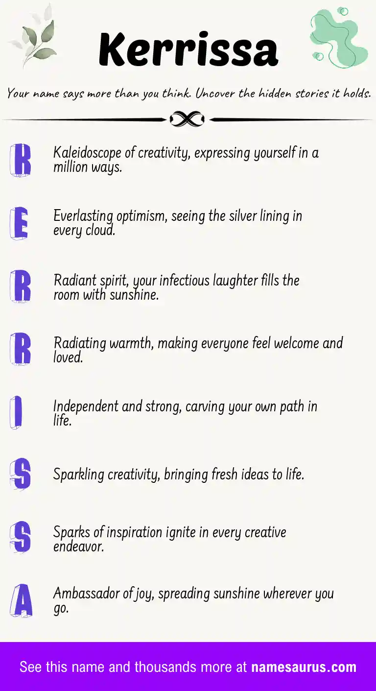 Acrostic poem about Kerrissa.