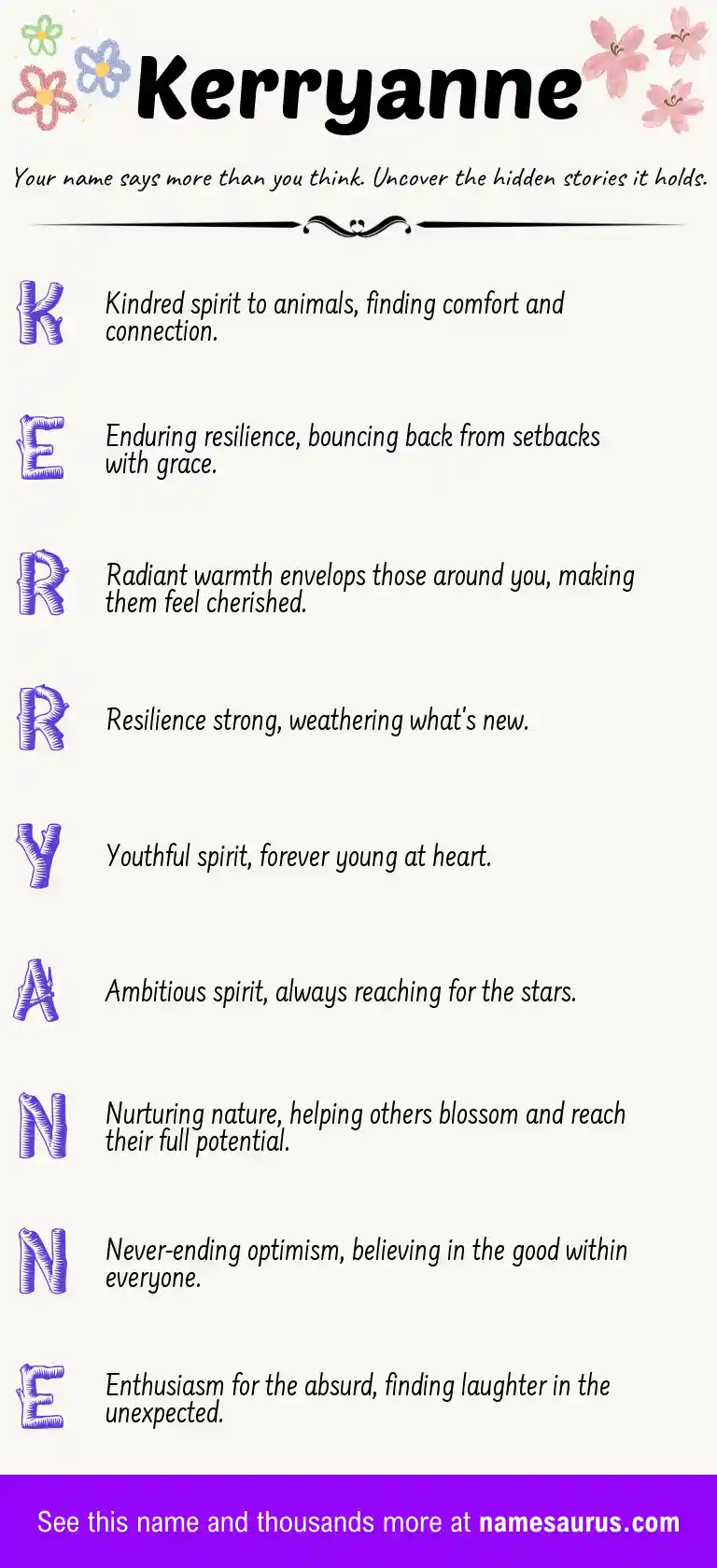 Acrostic poem about Kerryanne.