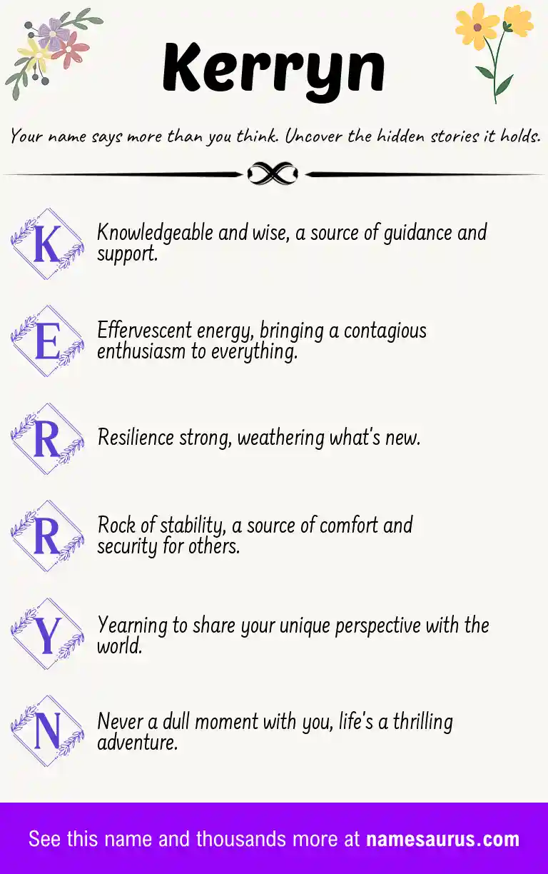 Acrostic poem about Kerryn.