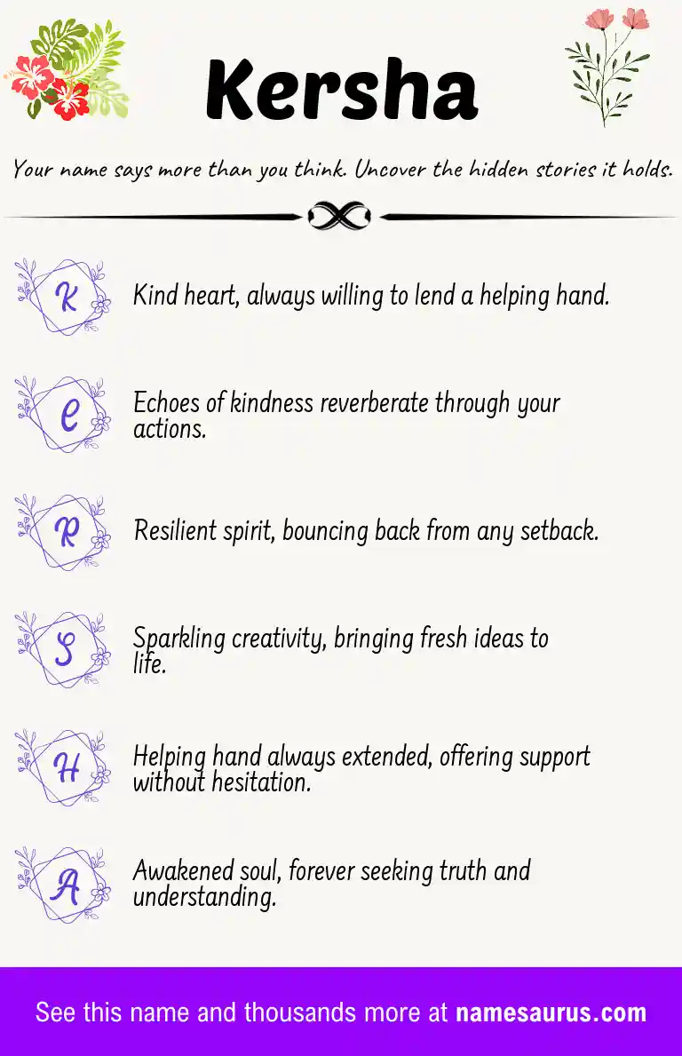 Acrostic poem about Kersha.