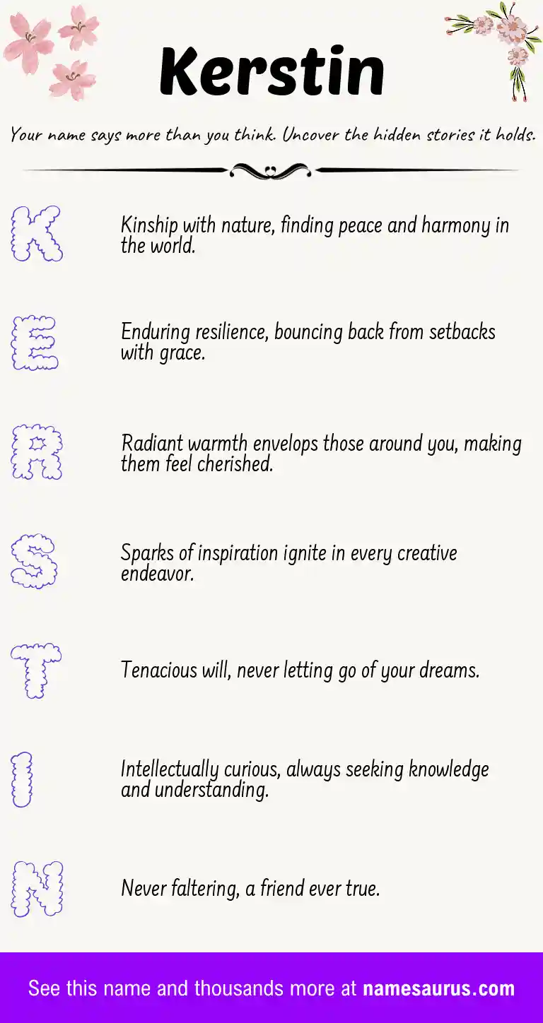 Acrostic poem about Kerstin.