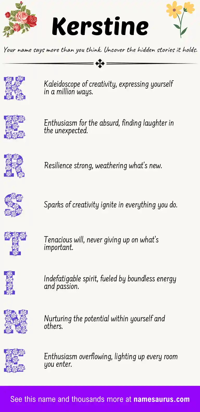 Acrostic poem about Kerstine.
