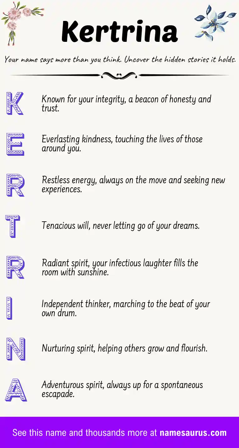Acrostic poem about Kertrina.