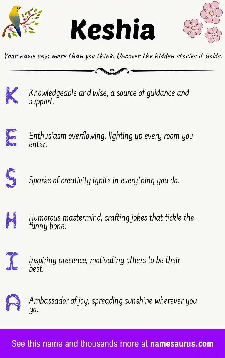 Acrostic poem about Keshia.