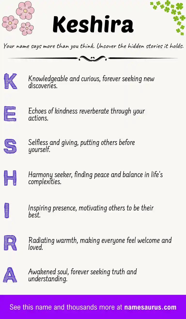Acrostic poem about Keshira.