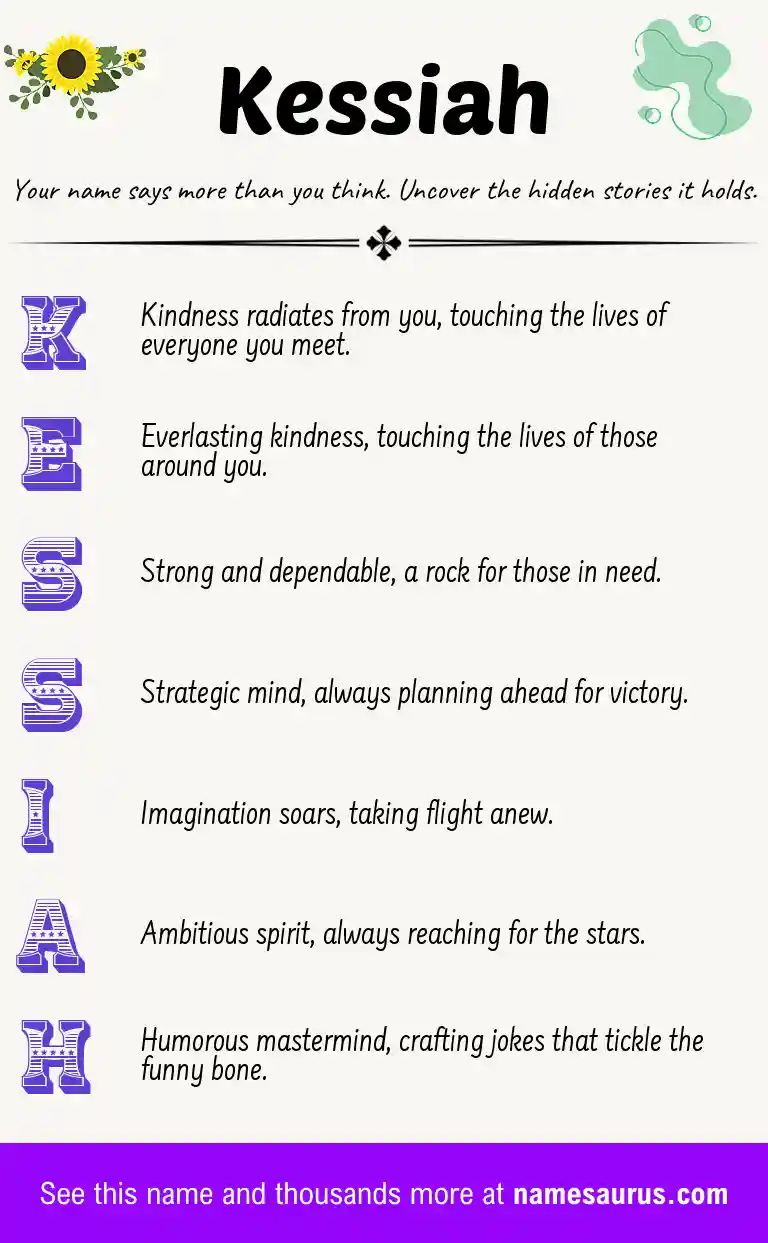 Acrostic poem about Kessiah.